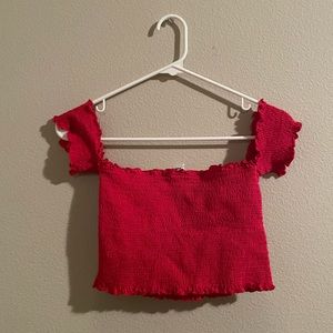 Red off the shoulder top